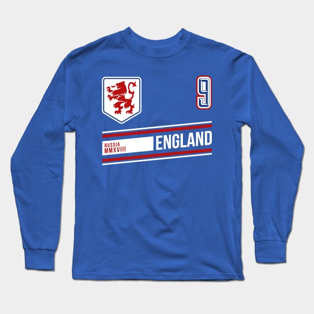 England World Soccer Football Jersey Style Long Sleeve T-Shirt by CR8ART